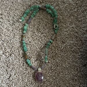 Natural Jade and Agate Necklace